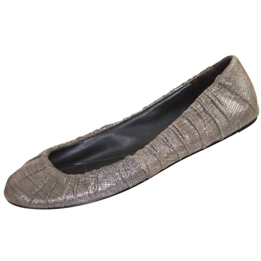 Elizabeth and James Metallic Ballet Flats Boho Chic Silver Slip On Shoe Size 5.5 - Picture 4 of 10